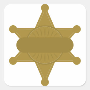 Pegatina Cuadrada Sheriff Badge