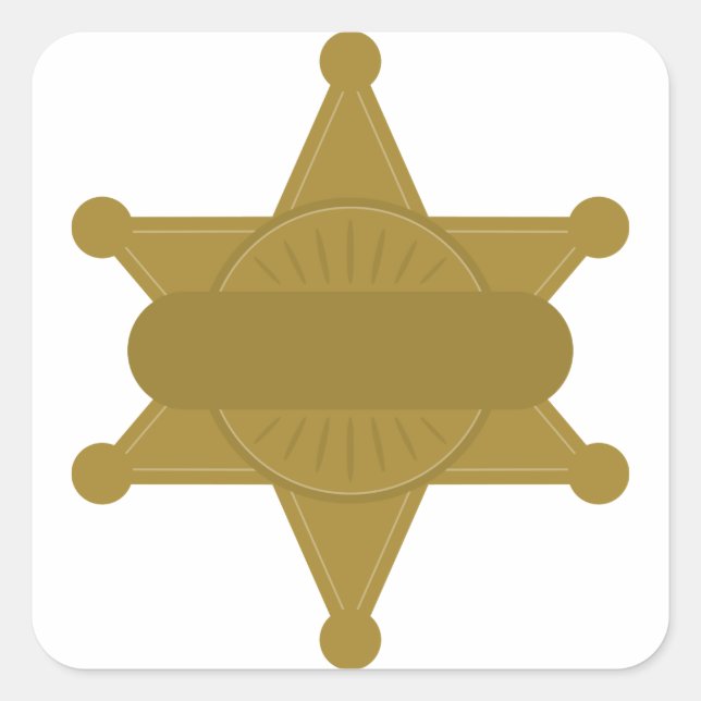 Pegatina Cuadrada Sheriff Badge (Anverso)