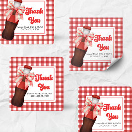 Pegatina Cuadrada She's Ready to Pop Baby Shower