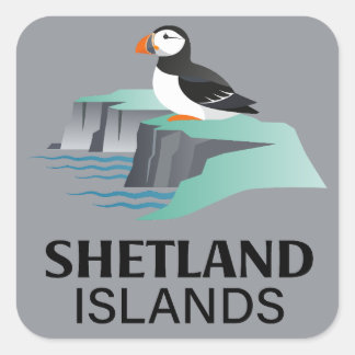 Pegatina Cuadrada Shetland Islands Scotland United Kingdom