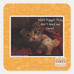 Pegatina Cuadrada ¡¡¡Shh!!! ¡¡Cerdo!!