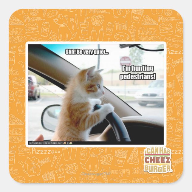 Pegatina Cuadrada ¡Shh! Estar muy callado (Anverso)