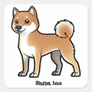 Pegatina Cuadrada shiba inu