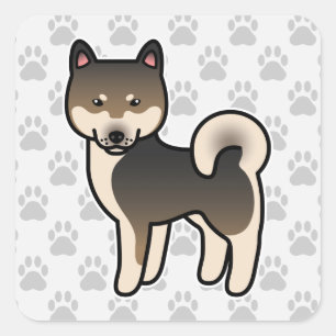 Pegatina Cuadrada Shiba Inu Sésamo