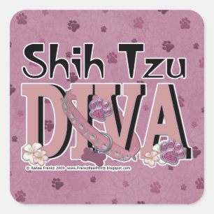 Pegatina Cuadrada Shih Tzu DIVA