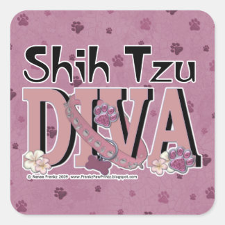 Pegatina Cuadrada Shih Tzu DIVA