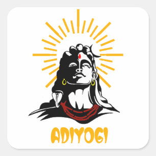 Pegatina Cuadrada Shiva   Mahadev