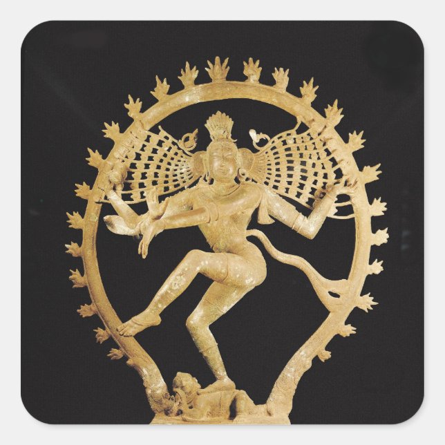 Pegatina Cuadrada Shiva Nataraja (Anverso)