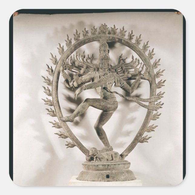 Pegatina Cuadrada Shiva Nataraja, Dravidian (Anverso)
