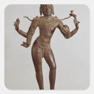 Pegatina Cuadrada Shiva Vinadhara Dakshina-Murti, Dravidian