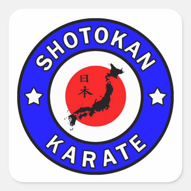 Pegatina Cuadrada Shotokan Karate (Anverso)