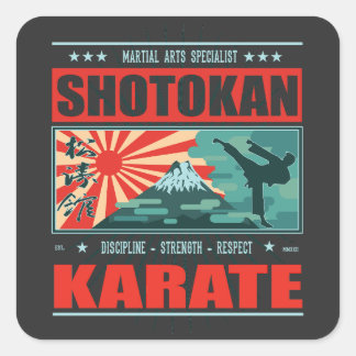 Pegatina Cuadrada Shotokan Karate im Japan-Stil - Traditions Design