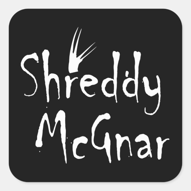 Pegatina Cuadrada Shreddy McGnar (Anverso)