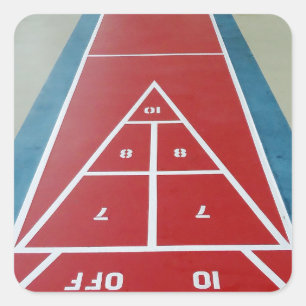 Pegatina Cuadrada Shuffleboard a bordo