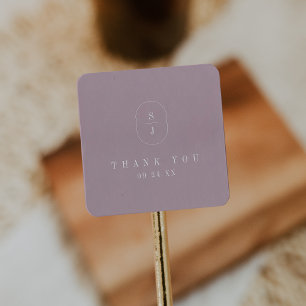 Pegatina Cuadrada SHYLAH Simple Lilac Boho Boda Moderno Gracias