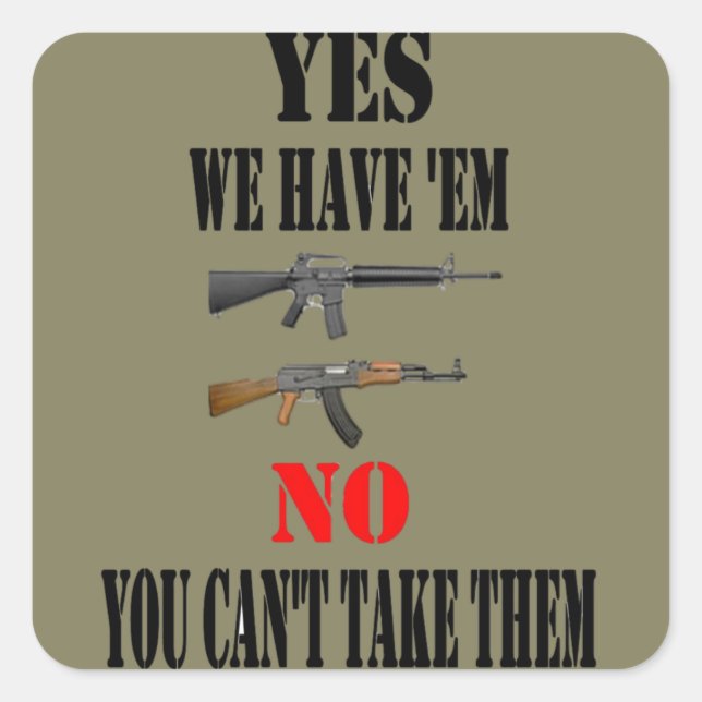 PEGATINA CUADRADA SÍ, LOS TENEMOS (Anverso)