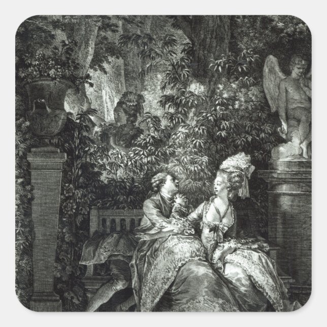 Pegatina Cuadrada ¿Sí o no? 1781, grabado por N. Thomas (Anverso)