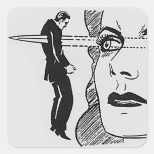 Pegatina Cuadrada Si parece que podría matar (ojos más peligrosos)