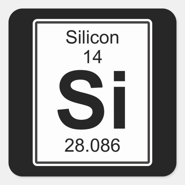 Pegatina Cuadrada Si - Silicon (Anverso)
