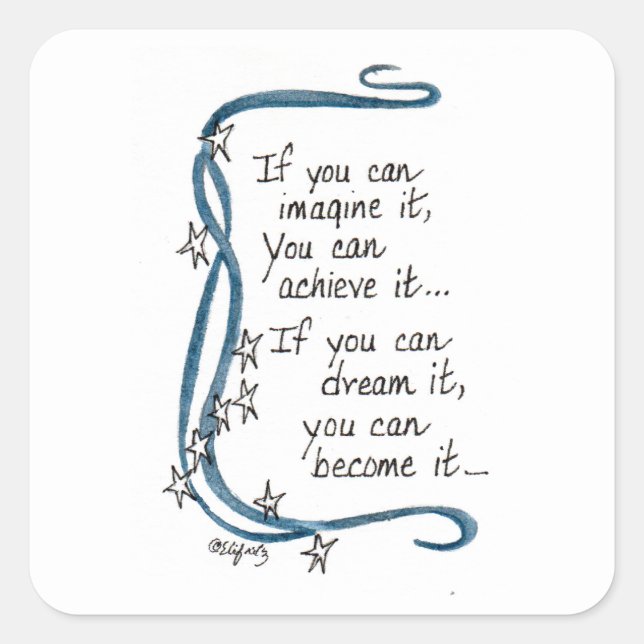 Pegatina Cuadrada Si Te Lo Imaginas...... (Anverso)
