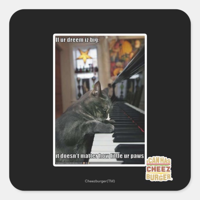 Pegatina Cuadrada Si tu sueño es grande (Anverso)