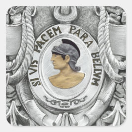 PEGATINA CUADRADA SI VIS PACEM PARA BELLUM