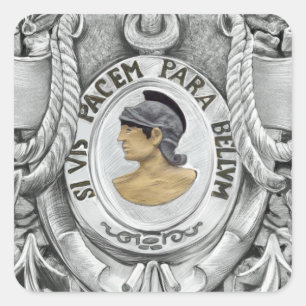 PEGATINA CUADRADA SI VIS PACEM PARA BELLUM