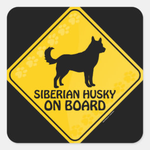 Pegatina Cuadrada Siberian Husky Xing