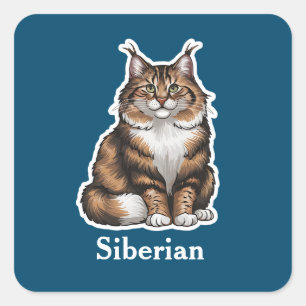 Pegatina Cuadrada Siberiano
