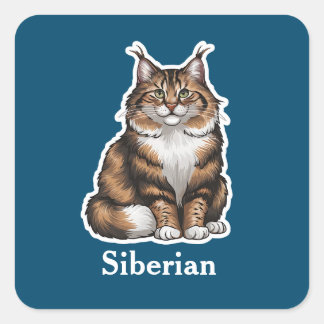 Pegatina Cuadrada Siberiano