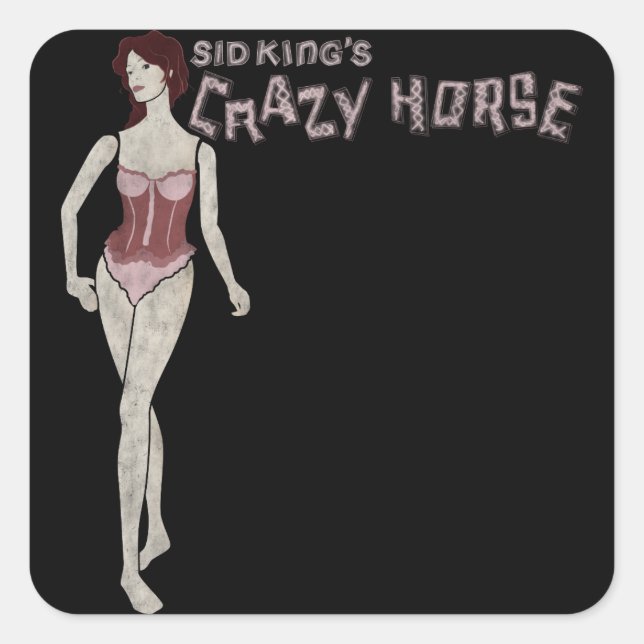 Pegatina Cuadrada sid king's loco caballo mannequin (Anverso)