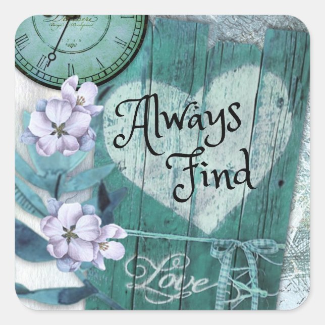 Pegatina Cuadrada Siempre encontrar amor (Anverso)