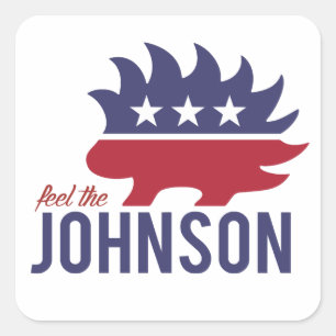 Pegatina Cuadrada Sienta al Johnson - el puerco espín libertario - 