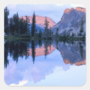 Pegatina Cuadrada Sierra dentada, Idaho. EE. UU. Cúmulo