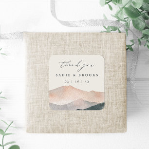 Pegatina Cuadrada Sierra Dusk   Desert Sunset Boda Gracias