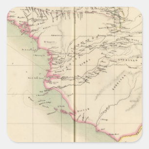 Pegatina Cuadrada Sierra Leone de Guinea de Guinea-Bissau, África