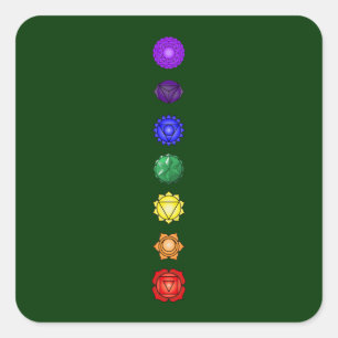 Pegatina Cuadrada Siete chakras verticales