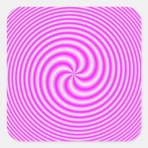 Pegatina Cuadrada Siete nalgas en blanco sobre rosa