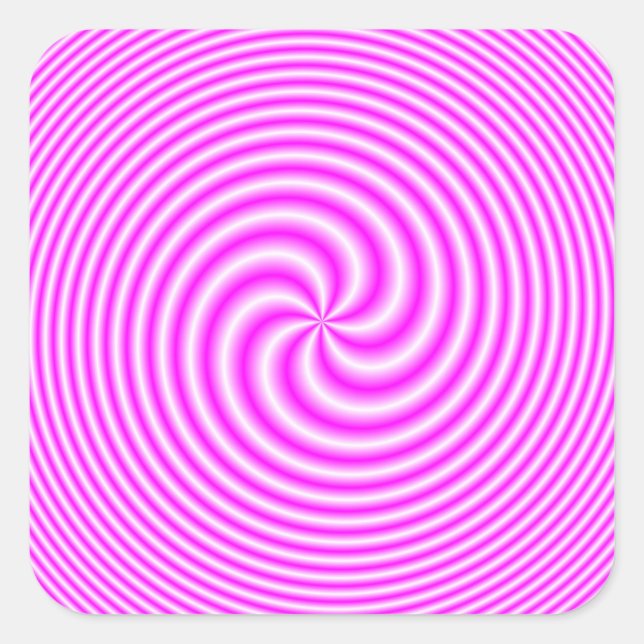 Pegatina Cuadrada Siete nalgas en blanco sobre rosa (Anverso)