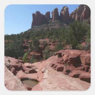 Pegatina Cuadrada Siete piscinas sagradas en Sedona Arizona