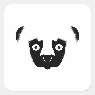 Pegatina Cuadrada Sifaka Face Silhouette
