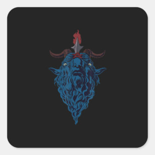 Pegatina Cuadrada Sigil De Cabra De Baphomet De Mendes Satan Gótico