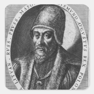 Pegatina Cuadrada Sigismund Augustus, Rey de Polonia
