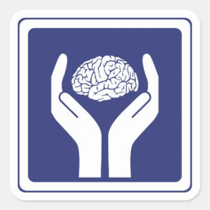 Pegatina Cuadrada signo cerebral
