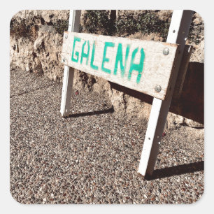 Pegatina Cuadrada signo de acera de galena