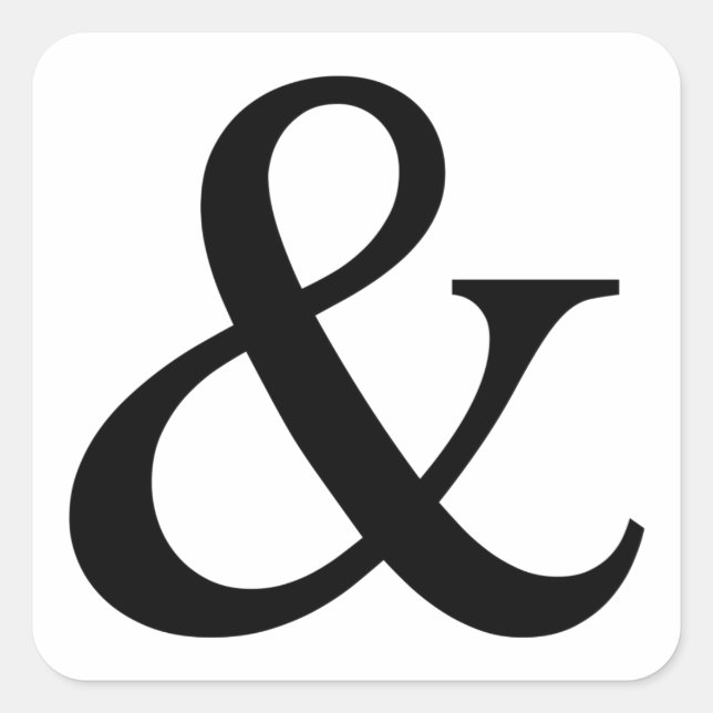 Pegatina Cuadrada Signo de Ampersand (Anverso)