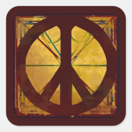 Pegatina Cuadrada Signo de paz estilo Renacimiento Da Vinci