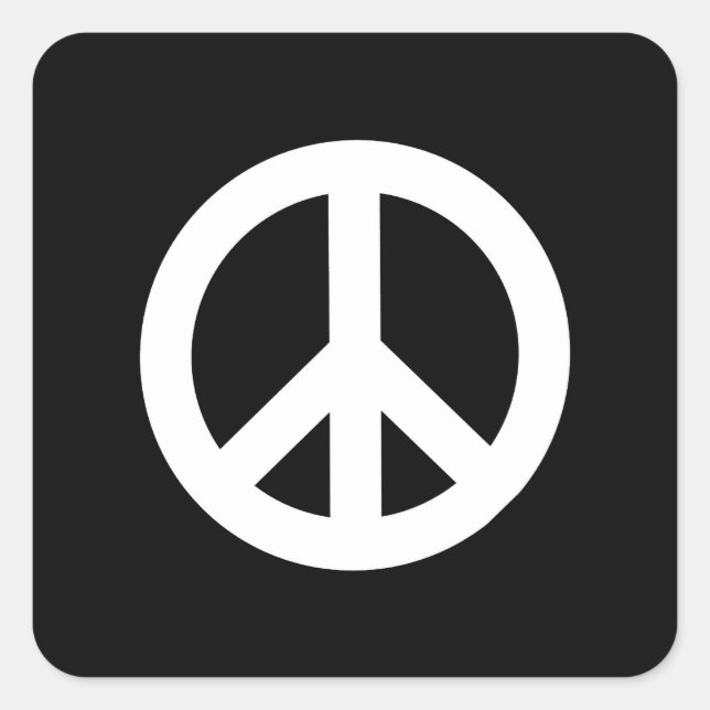Pegatina Cuadrada Signo de paz retro (Anverso)