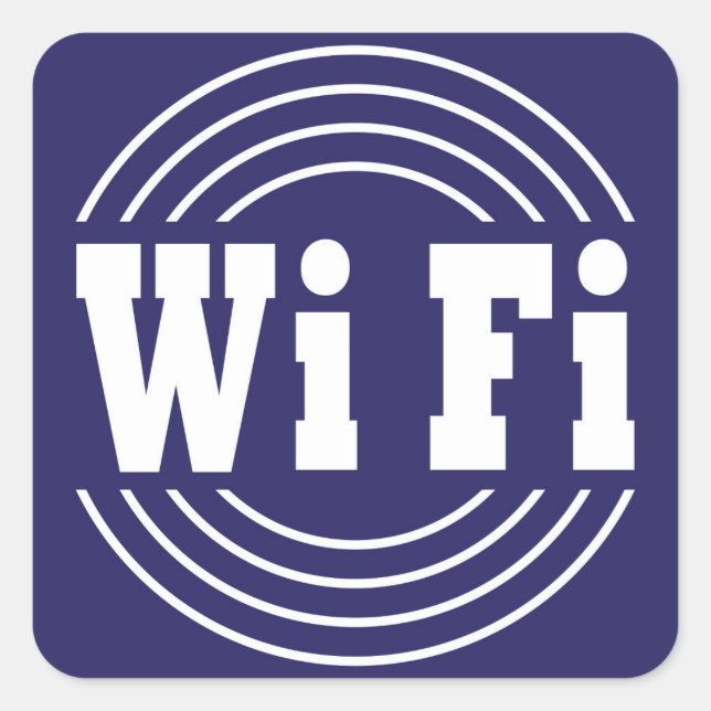 Pegatina Cuadrada signo de wifi (Anverso)