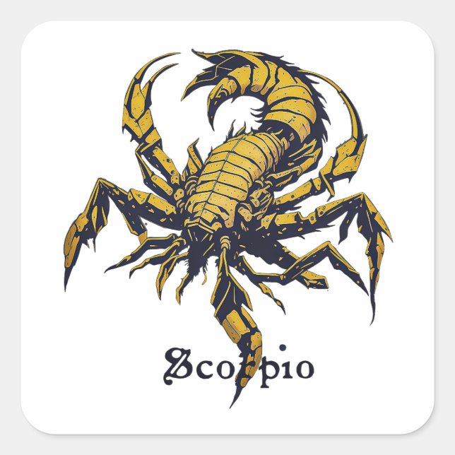 Pegatina Cuadrada Signo Horoscopio Escorpio (Anverso)